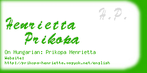 henrietta prikopa business card